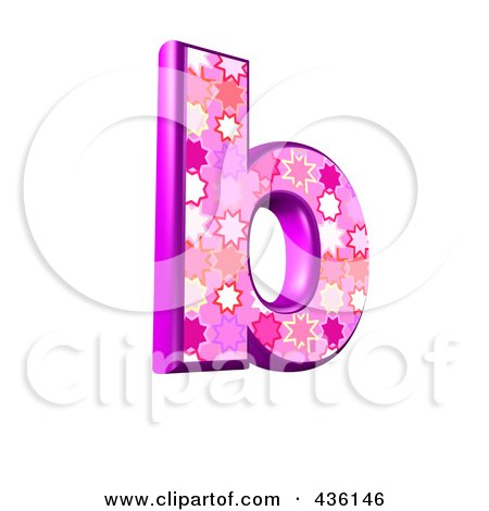 Royalty-Free (RF) Clipart Illustration of a 3d Pink Burst Symbol; Lowercase Letter b by chrisroll