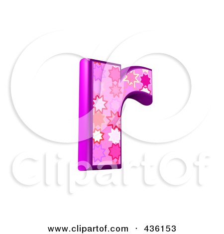 Royalty-Free (RF) Clipart Illustration of a 3d Pink Burst Symbol; Lowercase Letter r by chrisroll