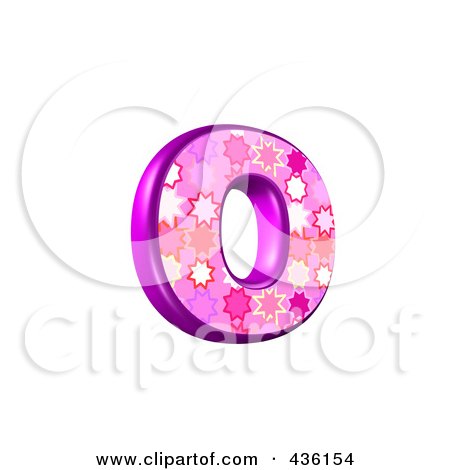 Royalty-Free (RF) Clipart Illustration of a 3d Pink Burst Symbol; Lowercase Letter o by chrisroll