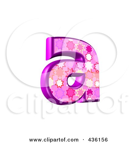 Royalty-Free (RF) Clipart Illustration of a 3d Pink Burst Symbol; Lowercase Letter a by chrisroll