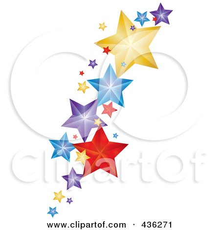 Royalty-Free (RF) Clipart Illustration of Colorful Falling Stars by Pams Clipart
