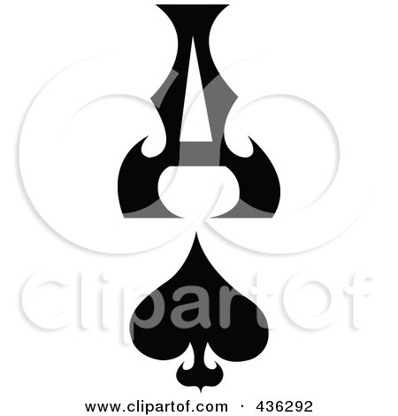 Royalty-Free (RF) Clipart Illustration of a Digital Collage Of The Ace Of Spades Suit by Andy Nortnik