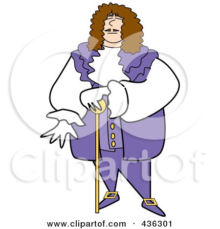 Royalty-Free (RF) Clipart Illustration of a Male Pirate Standing With A Cane by Andy Nortnik