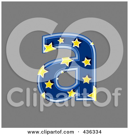 Royalty-Free (RF) Clipart Illustration of a 3d Blue Starry Symbol; Lowercase Letter a by chrisroll