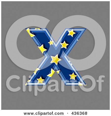 Royalty-Free (RF) Clipart Illustration of a 3d Blue Starry Symbol; Lowercase Letter x by chrisroll