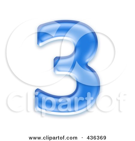 Royalty-Free (RF) Clipart Illustration of a 3d Blue Symbol; Number 3 by chrisroll