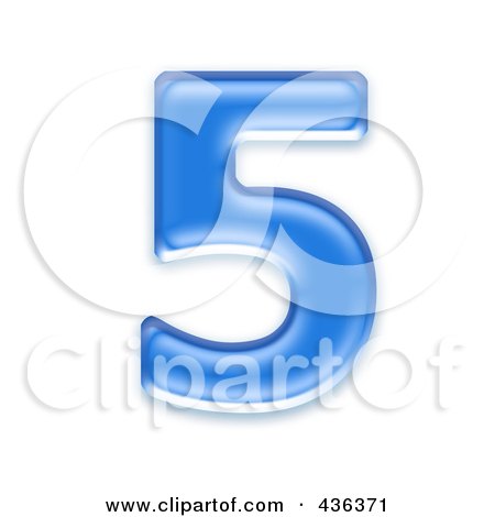 Royalty-Free (RF) Clipart Illustration of a 3d Blue Symbol; Number 5 by chrisroll