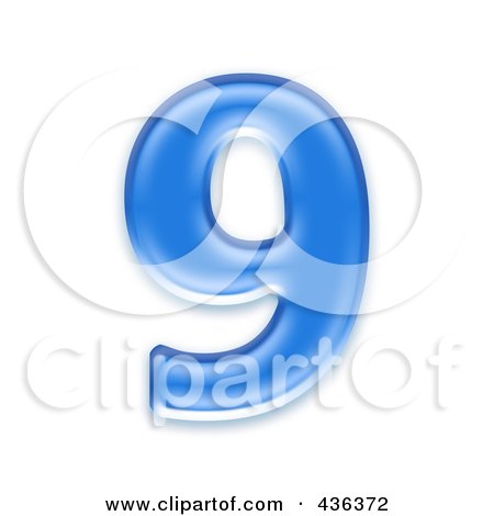 Royalty-Free (RF) Clipart Illustration of a 3d Blue Symbol; Number 9 by chrisroll