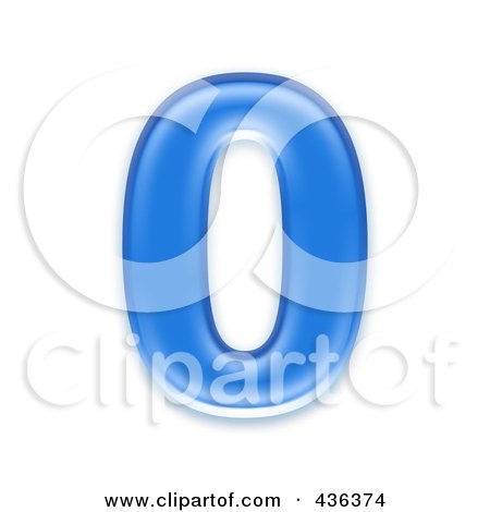 Royalty-Free (RF) Clipart Illustration of a 3d Blue Symbol; Number 0 by chrisroll