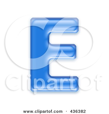 Royalty-Free (RF) Clipart Illustration of a 3d Blue Symbol; Capital Letter E by chrisroll