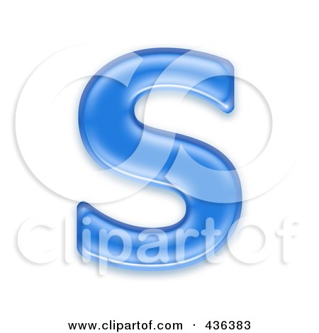 Royalty-Free (RF) Clipart Illustration of a 3d Blue Symbol; Capital Letter S by chrisroll