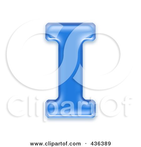 Royalty-Free (RF) Clipart Illustration of a 3d Blue Symbol; Capital Letter I by chrisroll