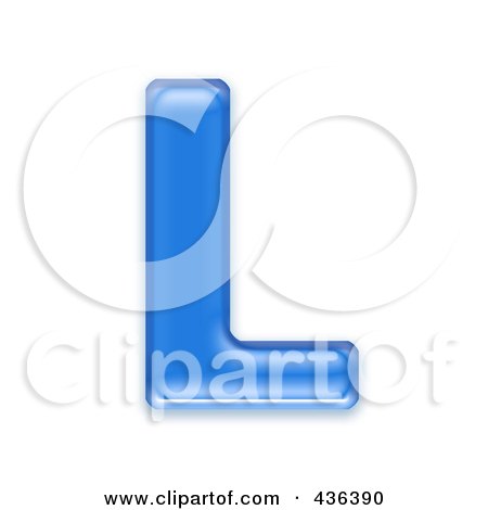 Royalty-Free (RF) Clipart Illustration of a 3d Blue Symbol; Capital Letter L by chrisroll