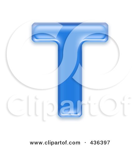 Royalty-Free (RF) Clipart Illustration of a 3d Blue Symbol; Capital Letter T by chrisroll