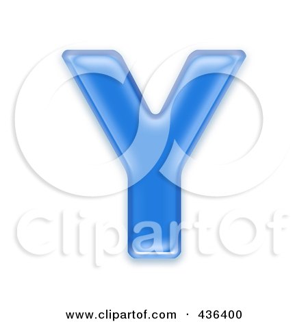 Royalty-Free (RF) Clipart Illustration of a 3d Blue Symbol; Capital Letter Y by chrisroll