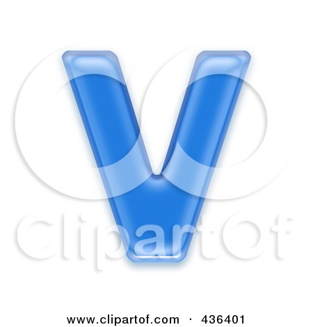 Royalty-Free (RF) Clipart Illustration of a 3d Blue Symbol; Capital Letter V by chrisroll