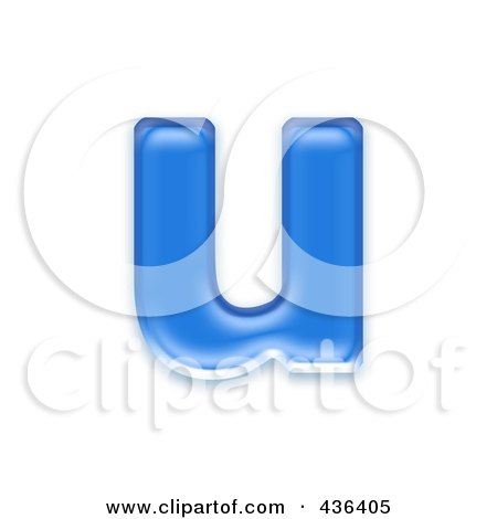 Royalty-Free (RF) Clipart Illustration of a 3d Blue Symbol; Lowercase Letter u by chrisroll