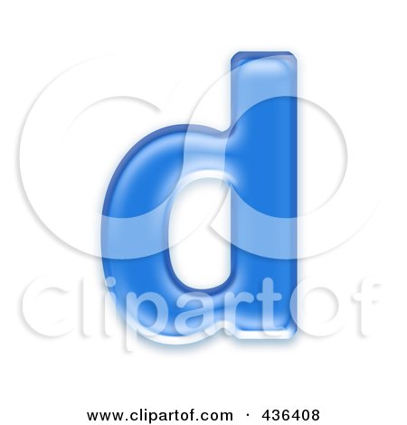 Royalty-Free (RF) Clipart Illustration of a 3d Blue Symbol; Lowercase Letter d by chrisroll
