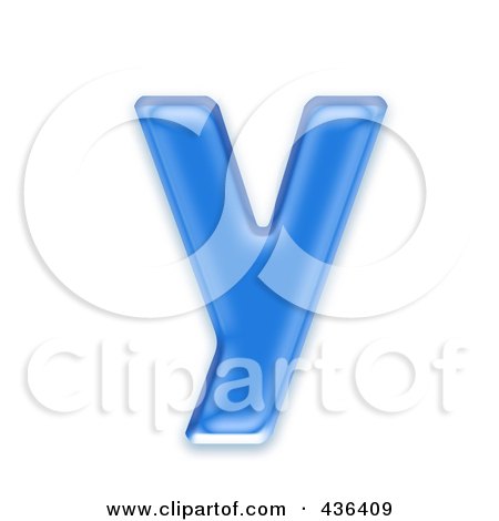 Royalty-Free (RF) Clipart Illustration of a 3d Blue Symbol; Lowercase Letter y by chrisroll