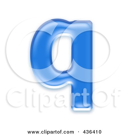 Royalty-Free (RF) Clipart Illustration of a 3d Blue Symbol; Lowercase Letter q by chrisroll