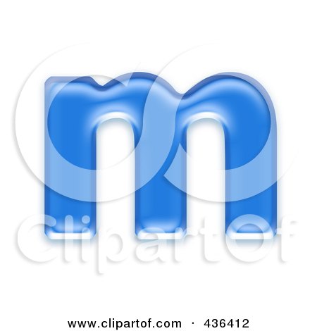 Royalty-Free (RF) Clipart Illustration of a 3d Blue Symbol; Lowercase Letter m by chrisroll