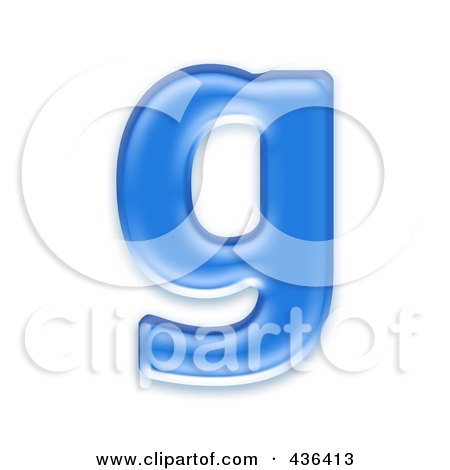 Royalty-Free (RF) Clipart Illustration of a 3d Blue Symbol; Lowercase Letter g by chrisroll