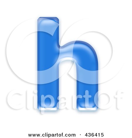 Royalty-Free (RF) Clipart Illustration of a 3d Blue Symbol; Lowercase Letter h by chrisroll