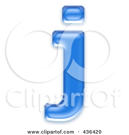 Royalty-Free (RF) Clipart Illustration of a 3d Blue Symbol; Lowercase Letter j by chrisroll