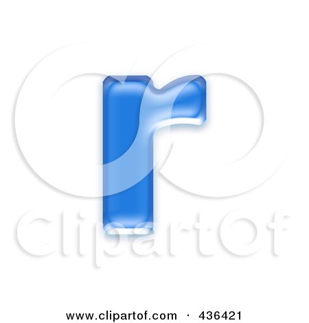 Royalty-Free (RF) Clipart Illustration of a 3d Blue Symbol; Lowercase Letter r by chrisroll