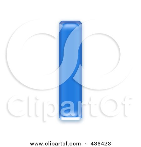 Royalty-Free (RF) Clipart Illustration of a 3d Blue Symbol; Lowercase Letter l by chrisroll