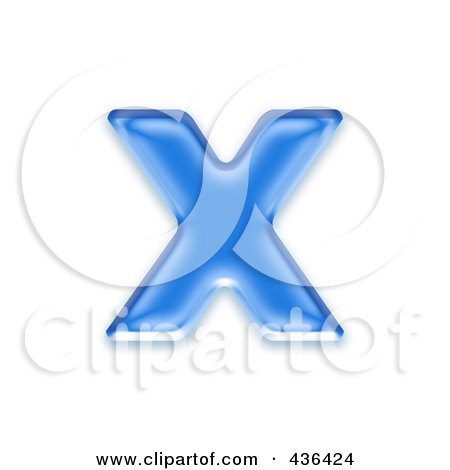 Royalty-Free (RF) Clipart Illustration of a 3d Blue Symbol; Lowercase Letter x by chrisroll