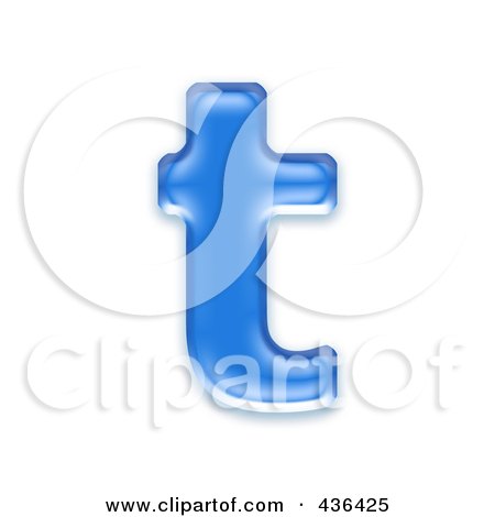 Royalty-Free (RF) Clipart Illustration of a 3d Blue Symbol; Lowercase Letter t by chrisroll