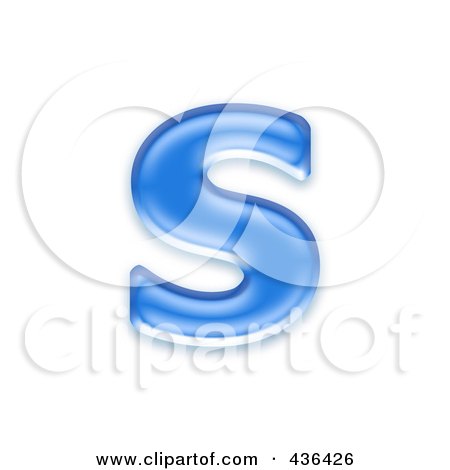 Royalty-Free (RF) Clipart Illustration of a 3d Blue Symbol; Lowercase Letter s by chrisroll
