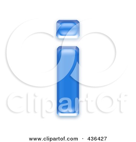 Royalty-Free (RF) Clipart Illustration of a 3d Blue Symbol; Lowercase Letter i by chrisroll