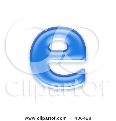 Royalty-Free (RF) Clipart Illustration of a 3d Blue Symbol; Lowercase Letter e by chrisroll