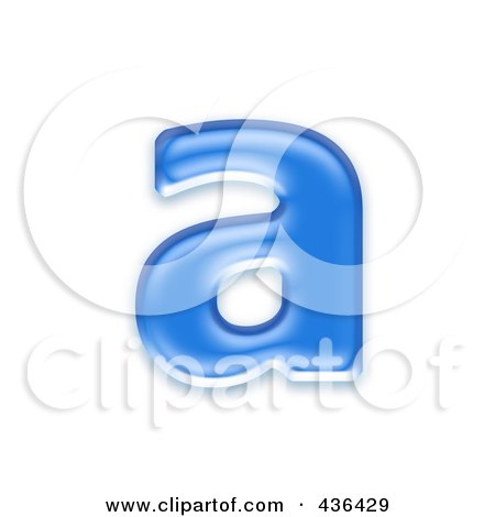 Royalty-Free (RF) Clipart Illustration of a 3d Blue Symbol; Lowercase Letter A by chrisroll