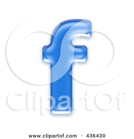 Royalty-Free (RF) Clipart Illustration of a 3d Blue Symbol; Lowercase Letter f by chrisroll