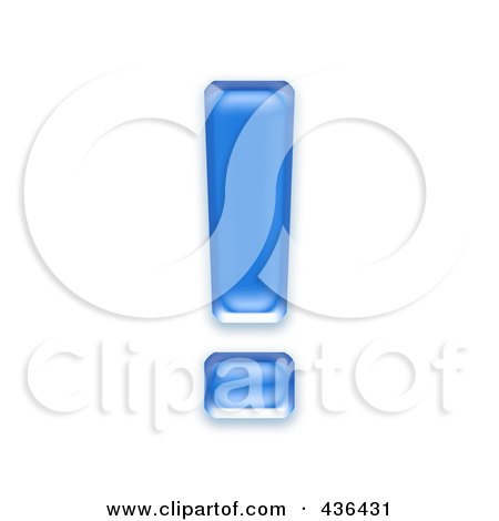Royalty-Free (RF) Clipart Illustration of a 3d Blue Symbol; Exclamation Point by chrisroll