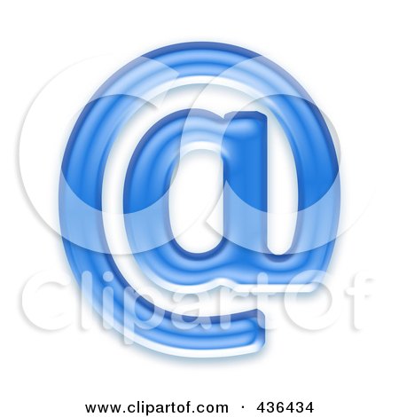 Royalty-Free (RF) Clipart Illustration of a 3d Blue Symbol; Email At Arobase by chrisroll