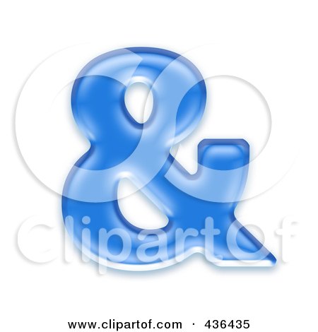 Royalty-Free (RF) Clipart Illustration of a 3d Blue Symbol; Ampersand by chrisroll