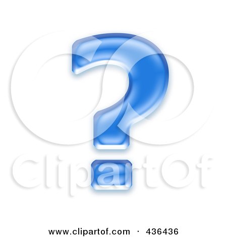 Royalty-Free (RF) Clipart Illustration of a 3d Blue Symbol; Question Mark by chrisroll