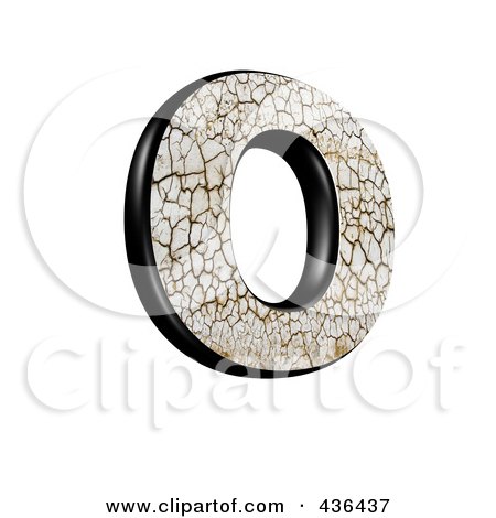 Royalty-Free (RF) Clipart Illustration of a 3d Cracked Earth Symbol; Capital Letter O by chrisroll