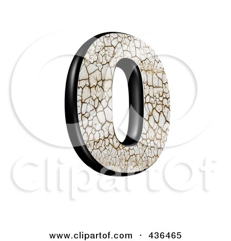 Royalty-Free (RF) Clipart Illustration of a 3d Cracked Earth Symbol; Number 0 by chrisroll