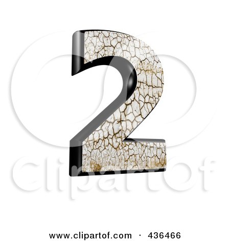 Royalty-Free (RF) Clipart Illustration of a 3d Cracked Earth Symbol; Number 2 by chrisroll