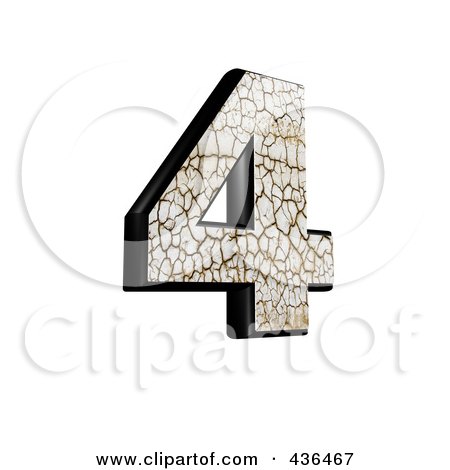 Royalty-Free (RF) Clipart Illustration of a 3d Cracked Earth Symbol; Number 4 by chrisroll