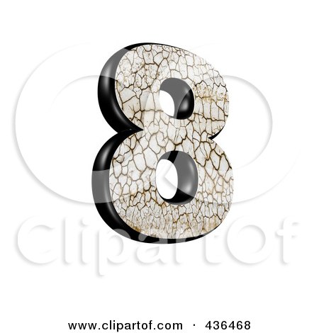 Royalty-Free (RF) Clipart Illustration of a 3d Cracked Earth Symbol; Number 8 by chrisroll