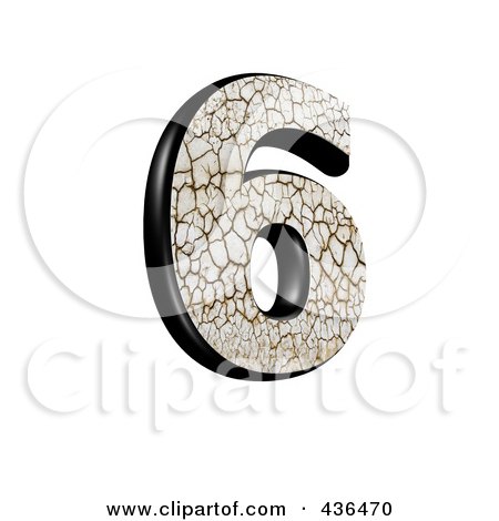 Royalty-Free (RF) Clipart Illustration of a 3d Cracked Earth Symbol; Number 6 by chrisroll