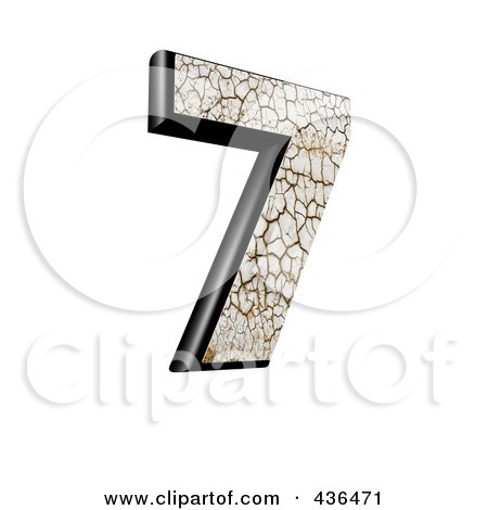 Royalty-Free (RF) Clipart Illustration of a 3d Cracked Earth Symbol; Number 7 by chrisroll