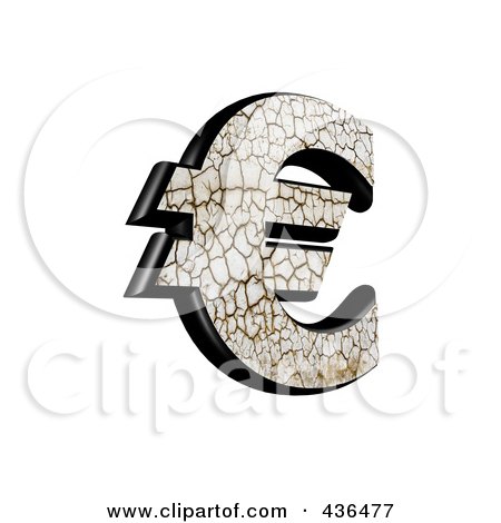 Royalty-Free (RF) Clipart Illustration of a 3d Cracked Earth Symbol; Euro by chrisroll