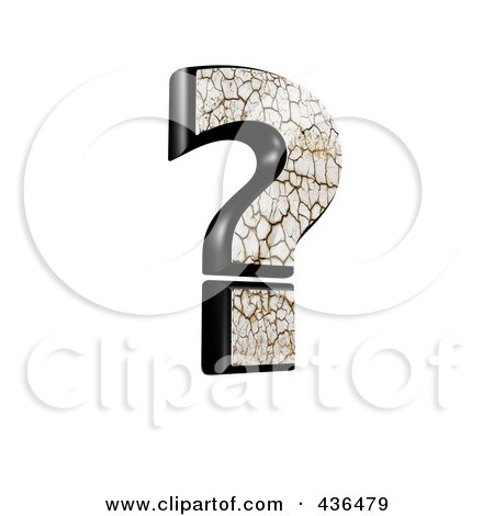 Royalty-Free (RF) Clipart Illustration of a 3d Cracked Earth Symbol; Question Mark by chrisroll